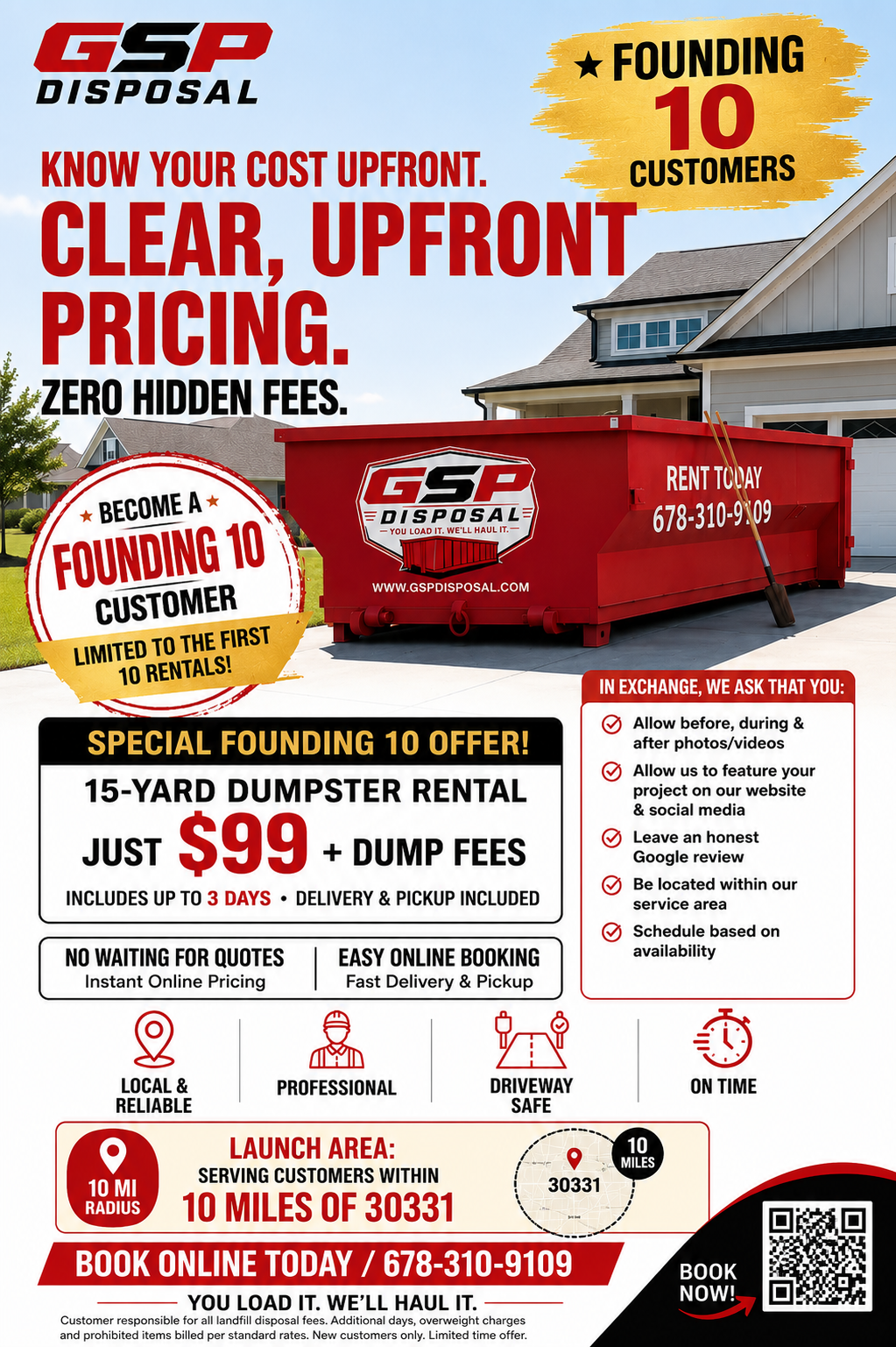 GSP Disposal Founding 10 promotional flyer
